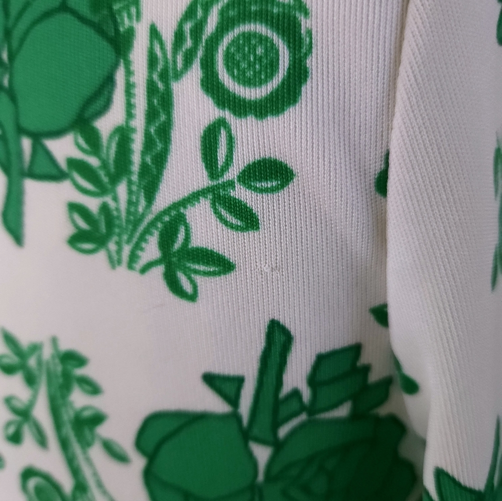 Alex Colman California Vintage 70s Point Collar Flowy Top Green Cream Small - Picture 6 of 16